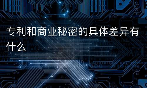 专利和商业秘密的具体差异有什么