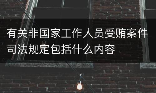 有关非国家工作人员受贿案件司法规定包括什么内容