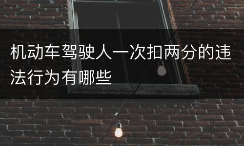 机动车驾驶人一次扣两分的违法行为有哪些