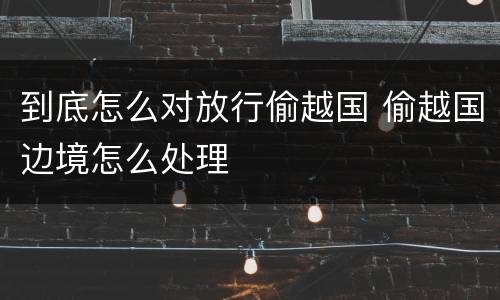 到底怎么对放行偷越国 偷越国边境怎么处理