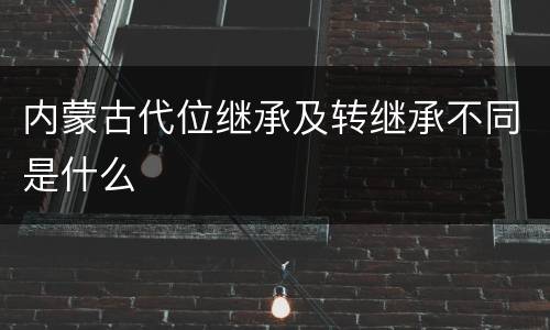 内蒙古代位继承及转继承不同是什么