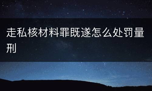 走私核材料罪既遂怎么处罚量刑