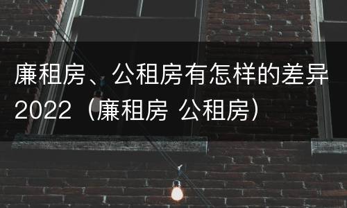 廉租房、公租房有怎样的差异2022（廉租房 公租房）