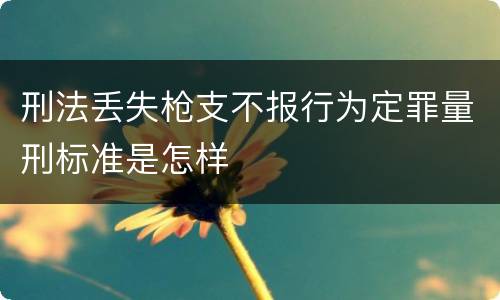 刑法丢失枪支不报行为定罪量刑标准是怎样