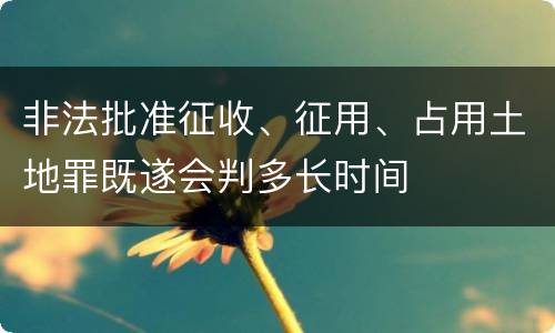 非法批准征收、征用、占用土地罪既遂会判多长时间
