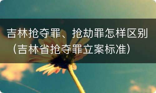 吉林抢夺罪、抢劫罪怎样区别（吉林省抢夺罪立案标准）