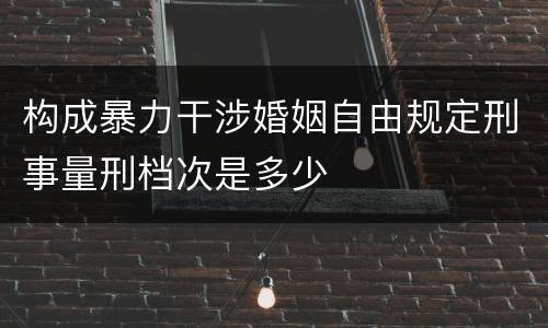 构成暴力干涉婚姻自由规定刑事量刑档次是多少