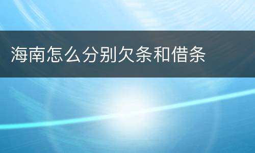 海南怎么分别欠条和借条