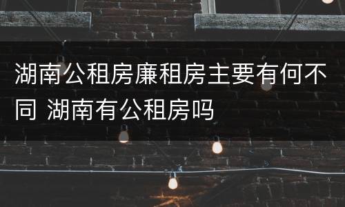 湖南公租房廉租房主要有何不同 湖南有公租房吗