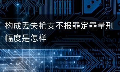 构成丢失枪支不报罪定罪量刑幅度是怎样
