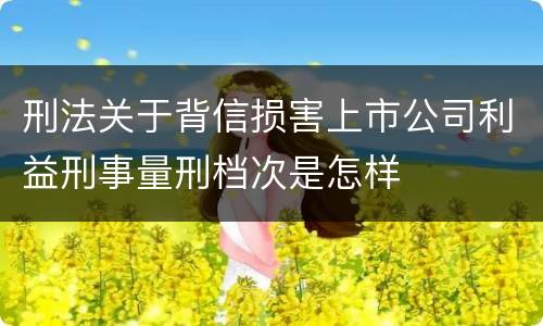 刑法关于背信损害上市公司利益刑事量刑档次是怎样
