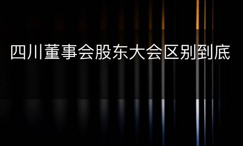 四川董事会股东大会区别到底