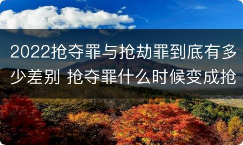 2022抢夺罪与抢劫罪到底有多少差别 抢夺罪什么时候变成抢劫罪