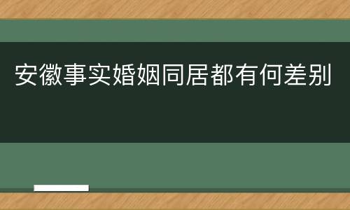 安徽事实婚姻同居都有何差别