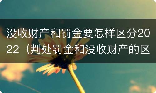 没收财产和罚金要怎样区分2022（判处罚金和没收财产的区别）