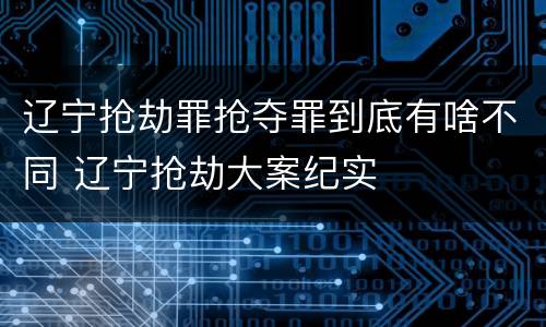 辽宁抢劫罪抢夺罪到底有啥不同 辽宁抢劫大案纪实