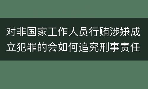 对非国家工作人员行贿涉嫌成立犯罪的会如何追究刑事责任