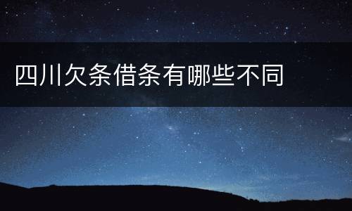 四川欠条借条有哪些不同