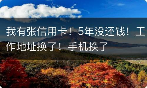 我有张信用卡！5年没还钱！工作地址换了！手机换了