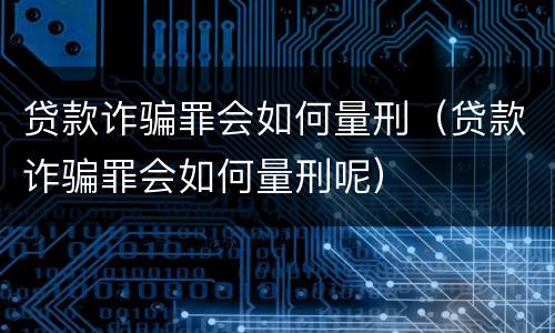 贷款诈骗罪会如何量刑（贷款诈骗罪会如何量刑呢）
