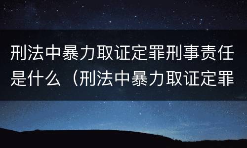 刑法中暴力取证定罪刑事责任是什么（刑法中暴力取证定罪刑事责任是什么）