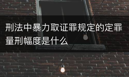 刑法中暴力取证罪规定的定罪量刑幅度是什么