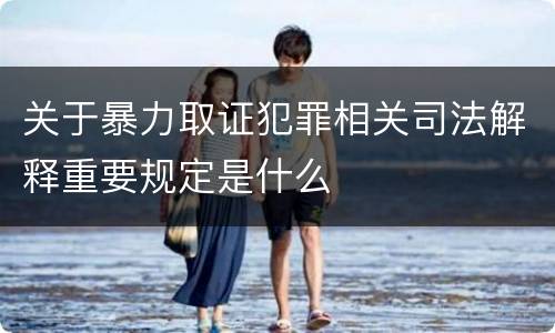 关于暴力取证犯罪相关司法解释重要规定是什么