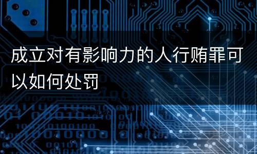 成立对有影响力的人行贿罪可以如何处罚