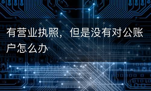 有营业执照，但是没有对公账户怎么办