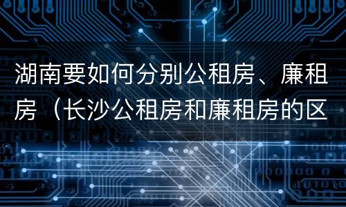 湖南要如何分别公租房、廉租房（长沙公租房和廉租房的区别）