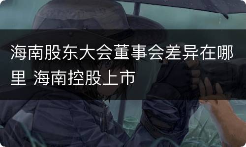 海南股东大会董事会差异在哪里 海南控股上市