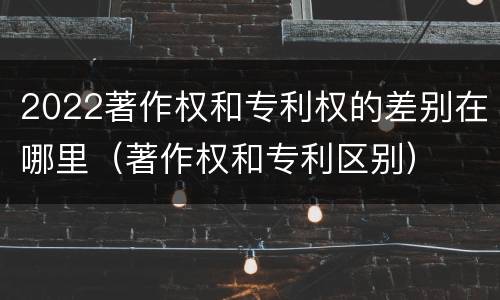 2022著作权和专利权的差别在哪里（著作权和专利区别）