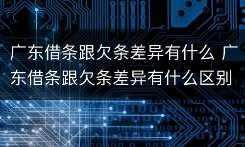 广东借条跟欠条差异有什么 广东借条跟欠条差异有什么区别