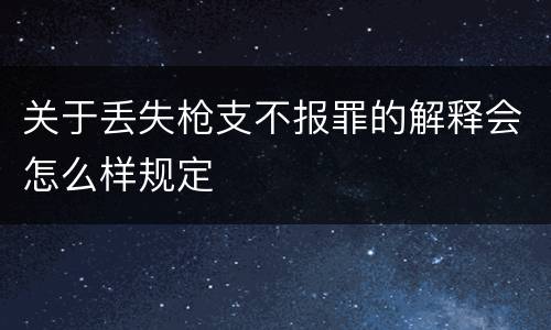 关于丢失枪支不报罪的解释会怎么样规定