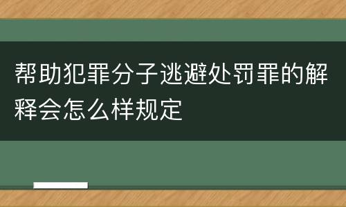 帮助犯罪分子逃避处罚罪的解释会怎么样规定