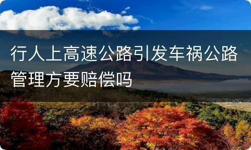 行人上高速公路引发车祸公路管理方要赔偿吗