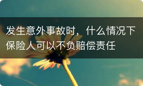 发生意外事故时，什么情况下保险人可以不负赔偿责任