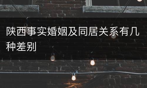 陕西事实婚姻及同居关系有几种差别