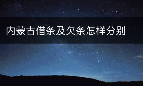 内蒙古借条及欠条怎样分别