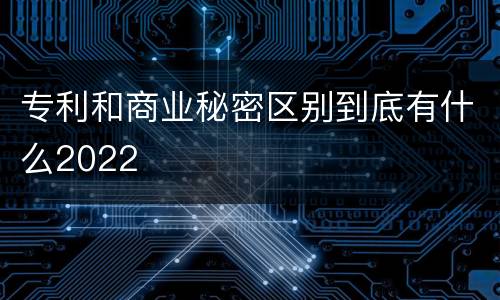 专利和商业秘密区别到底有什么2022