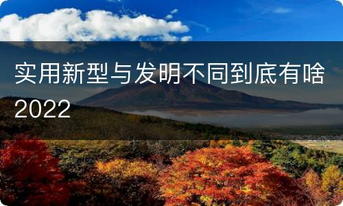 实用新型与发明不同到底有啥2022