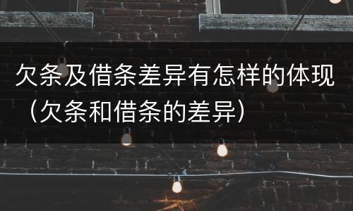 欠条及借条差异有怎样的体现（欠条和借条的差异）
