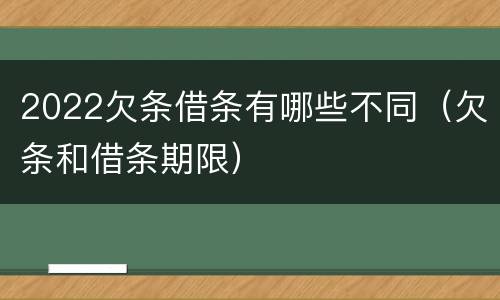2022欠条借条有哪些不同（欠条和借条期限）