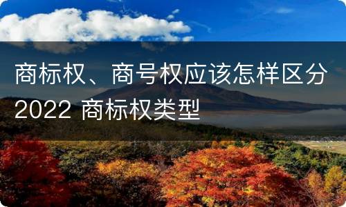 商标权、商号权应该怎样区分2022 商标权类型