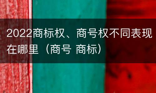 2022商标权、商号权不同表现在哪里（商号 商标）