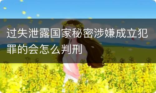 过失泄露国家秘密涉嫌成立犯罪的会怎么判刑