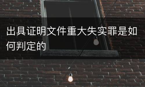 出具证明文件重大失实罪是如何判定的