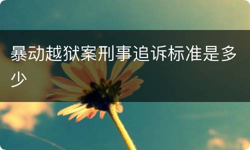 暴动越狱案刑事追诉标准是多少