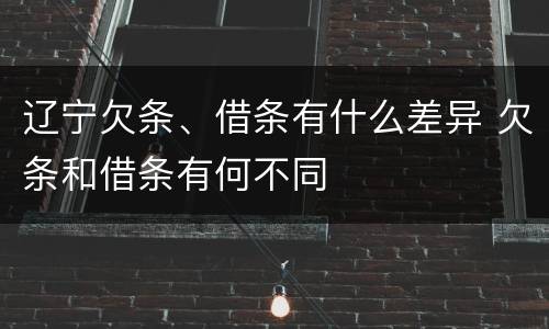 辽宁欠条、借条有什么差异 欠条和借条有何不同