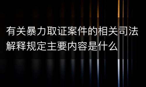 有关暴力取证案件的相关司法解释规定主要内容是什么